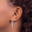 Sterling Silver Rhodium-plated Polished CZ Triangle Dangle Earrings - Birthstone Company
