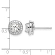 Sterling Silver RH-plated Polished & Textured 6mm CZ Halo Post Earrings - Birthstone Company