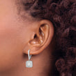 Sterling Silver Rhodium-plated Polished CZ Square Leverback Earrings - Birthstone Company