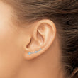 Sterling Silver Rhodium-plated Polished CZ Three Star Ear Climber Earrings - Birthstone Company