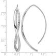 Sterling Silver Rhodium-plated CZ Twisted Threader Earrings - Birthstone Company