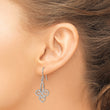 Sterling Silver Rhodium-plated Polished Fleur de Lis Dangle Earrings