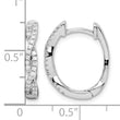 Sterling Silver Rhodium-plated CZ Twisted Oval Hoop Earrings - Birthstone Company