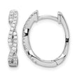 Sterling Silver Rhodium-plated CZ Twisted Oval Hoop Earrings - Birthstone Company