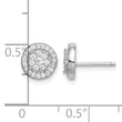 Sterling Silver Rhodium-plated Polished Pav‚ CZ Halo Circle Post Earrings - Birthstone Company