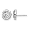 Sterling Silver Rhodium-plated Polished Pav‚ CZ Halo Circle Post Earrings - Birthstone Company