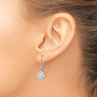 Sterling Silver Rhodium-plated Polished 6mm CZ Halo Leverback Earrings - Birthstone Company