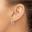 Sterling Silver Rhodium-plated CZ 3x16mm Hinged Hoop Earrings - Birthstone Company