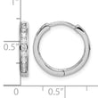 Sterling Silver Rhodium-plated CZ 3x16mm Hinged Hoop Earrings - Birthstone Company