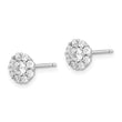 Sterling Silver Rhodium-plated Polished CZ Halo Post Earrings - Birthstone Company