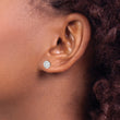 Sterling Silver Rhodium-plated Polished CZ Halo Post Earrings - Birthstone Company