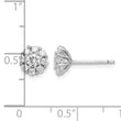 Sterling Silver Rhodium-plated Polished CZ Halo Post Earrings - Birthstone Company