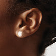 Sterling Silver Rose-Tone Created Opal & CZ Round Halo Post Earrings