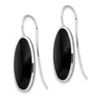 Sterling Silver Rhodium-plated Polished Onyx Oval Dangle Earrings - Birthstone Company