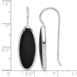 Sterling Silver Rhodium-plated Polished Onyx Oval Dangle Earrings - Birthstone Company