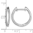 Sterling Silver Rhodium-plated CZ In/Out Hinged Hoop Earrings - Birthstone Company