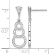 Sterling Silver Rhodium-plated CZ 3-Circles Dangle Post Earrings - Birthstone Company