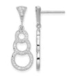 Sterling Silver Rhodium-plated CZ 3-Circles Dangle Post Earrings - Birthstone Company