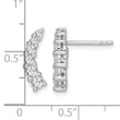 Sterling Silver Rhodium-plated Graduated CZ Curved Post Earrings - Birthstone Company
