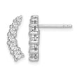 Sterling Silver Rhodium-plated Graduated CZ Curved Post Earrings - Birthstone Company