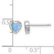 Sterling Silver Rhodium-plated 6mm Blue Created Opal Heart Post Earrings 6.3 in - Birthstone Company