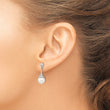 Sterling Silver Rhodium-plated CZ and Imitation Shell Pearl Dangle Earrings 24 in - Birthstone Company