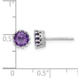 Sterling Silver Rhodium-plated 6mm Polished Amethyst Post Earrings - Birthstone Company