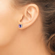 Sterling Silver Rhodium-plated 6mm Polished Amethyst Post Earrings 8 in - Birthstone Company