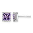 Sterling Silver Rhodium-plated 6mm Polished Amethyst Post Earrings 8 in - Birthstone Company