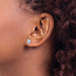 Sterling Silver Rhodium-plated Polished White 5-6mm Mother of Pearl & CZ Halo Reversible Post Earrings - Birthstone Company