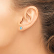 Sterling Silver RH-pltd Polished Blue Created Opal Teardrop Stud Earrings 7.88 in - Birthstone Company