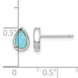 Sterling Silver RH-pltd Polished Blue Created Opal Teardrop Stud Earrings 7.88 in - Birthstone Company