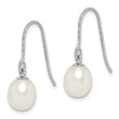 Sterling Silver Rhodium-plated Diamond-cut 6-7mm White Teardrop Freshwater Cultured Pearl Dangle Earrings 22.1 in - Birthstone Company
