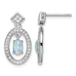 Sterling Silver Rhodium-plated Created Opal & CZ Post Dangle Earrings 20.34 in - Birthstone Company