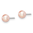 Sterling Silver Madi K Rhodium-plated Polished 4-5mm White, Pink and Purple Round Freshwater Cultured Pearl Pearl Stud Earrings Set