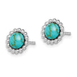 Sterling Silver Rhodium-plated Created Turquoise Post Earrings 8 in - Birthstone Company