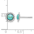 Sterling Silver Rhodium-plated Created Turquoise Post Earrings 8 in - Birthstone Company