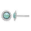 Sterling Silver Rhodium-plated Created Turquoise Post Earrings 8 in - Birthstone Company