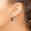 Sterling Silver Rhodium-plated 8-9mm Black Teardrop Freshwater Cultured Pearl and CZ Post Dangle Earrings 23.15 in - Birthstone Company