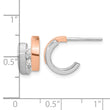 Sterling Silver Rhdoium-plated Rose Gold-plated Diamond Hoop Post Earrings - Birthstone Company