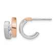 Sterling Silver Rhdoium-plated Rose Gold-plated Diamond Hoop Post Earrings - Birthstone Company
