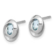 Sterling Silver Rh-plated Sky Blue Topaz Oval Post Earrings - Birthstone Company