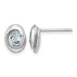 Sterling Silver Rh-plated Sky Blue Topaz Oval Post Earrings - Birthstone Company