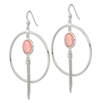 Sterling Silver Polished Dyed Agate Fancy Dangle Earrings - Birthstone Company