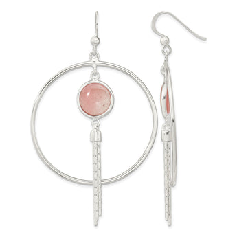 Sterling Silver Polished Dyed Agate Fancy Dangle Earrings - Birthstone Company