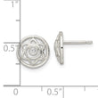 Sterling Silver CZ Lotus Chakra Filigree Post Earrings