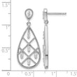 Sterling Silver Rhodium-plated Baguette CZ Teardrop Post Earrings - Birthstone Company