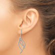 Sterling Silver Rhodium-plated CZ Dangle Leaf Earrings - Birthstone Company