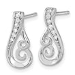 Sterling Silver Rh-plated Polished CZ Post Earrings - Birthstone Company