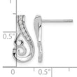Sterling Silver Rh-plated Polished CZ Post Earrings - Birthstone Company